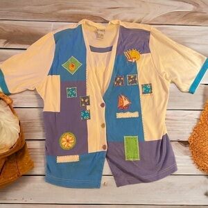 Woman’s short sleeve designer blouse